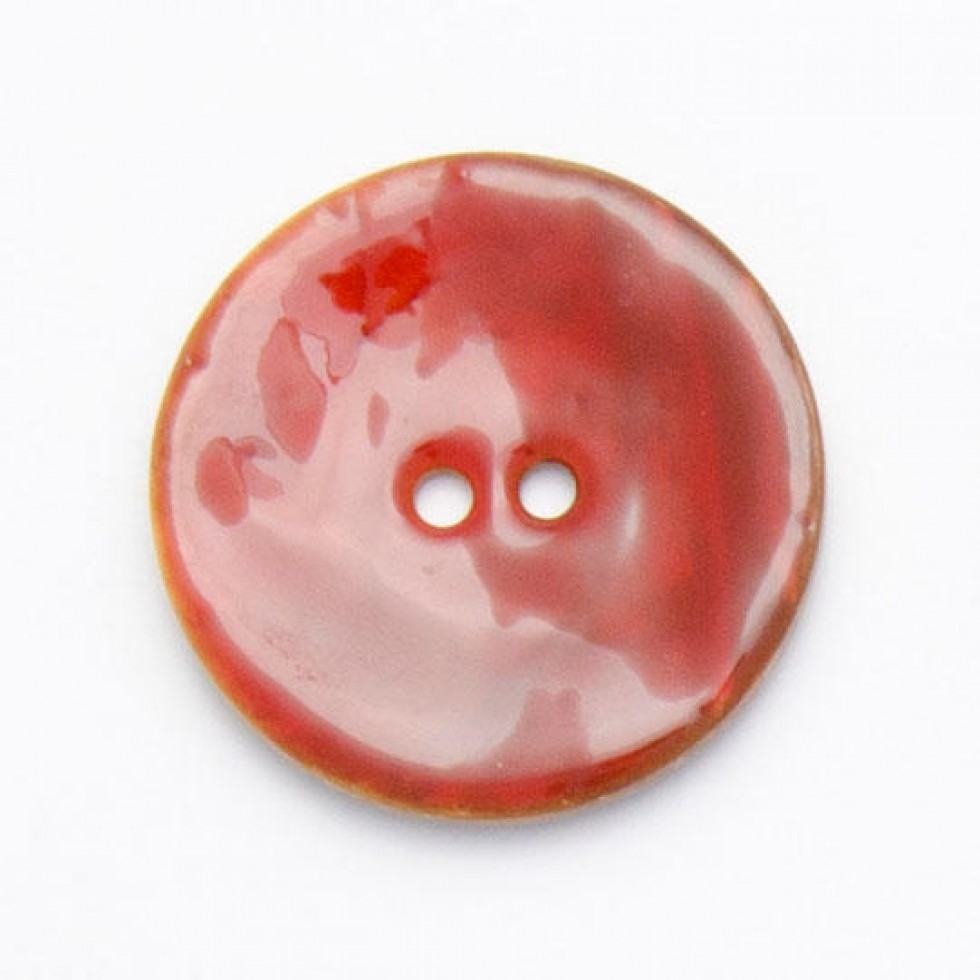 Enamelled Coconut Buttons Red