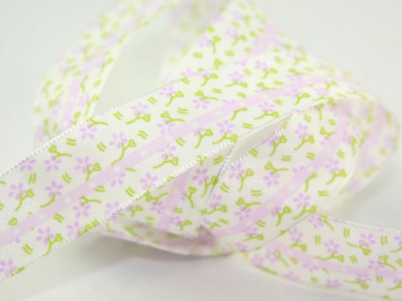 Flower Wired Ribbon Lilac/Green