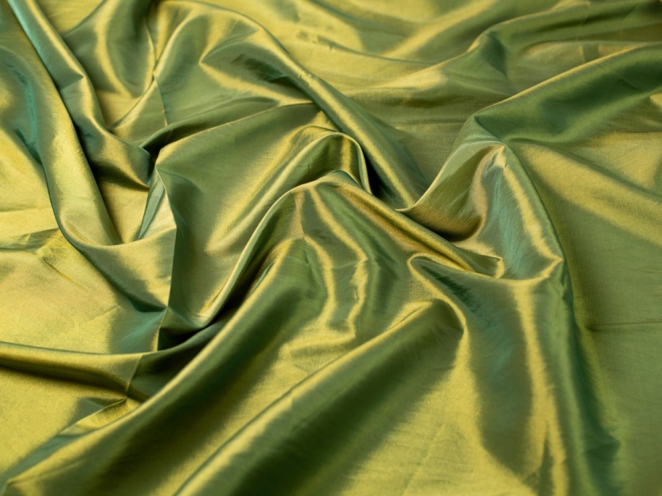 Minerva Core Range Two Tone Shot Taffeta Fabric Olive Green