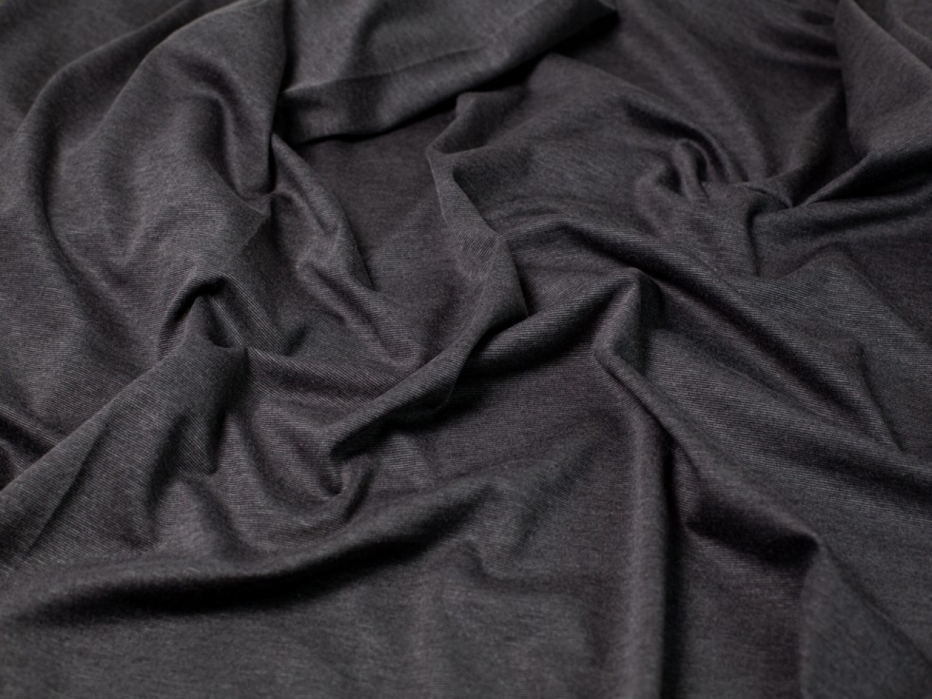 Minerva Core Range Soft Ponte Roma Double Stretch Knit Fabric Dark Grey Marl