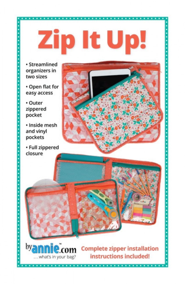 By Annie Paper Sewing Pattern Zip It Up Organiser