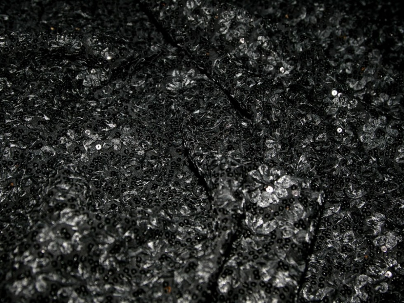 Embroidered Lace Fabric Black