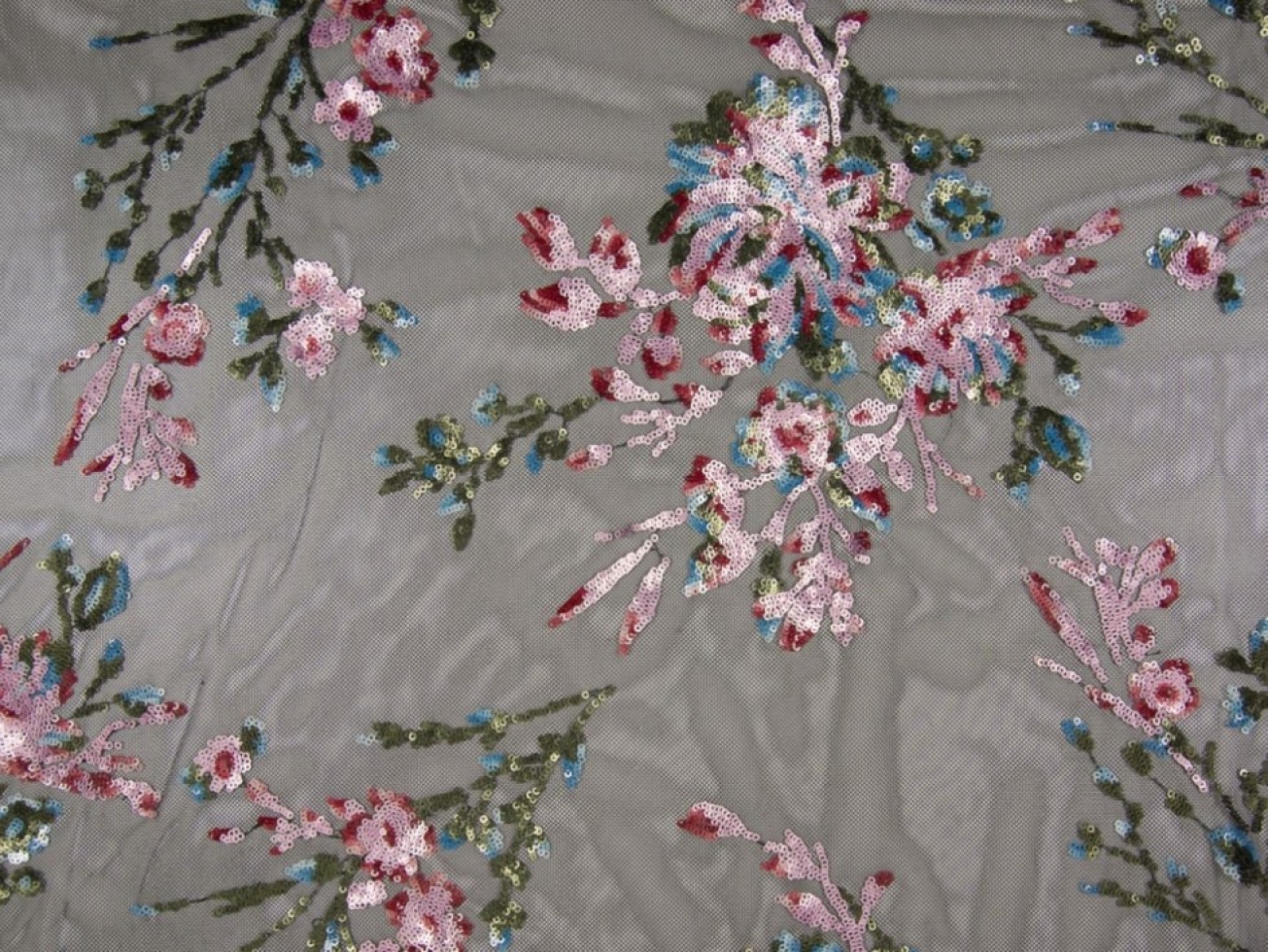 Sequin Lace Fabric Multicoloured