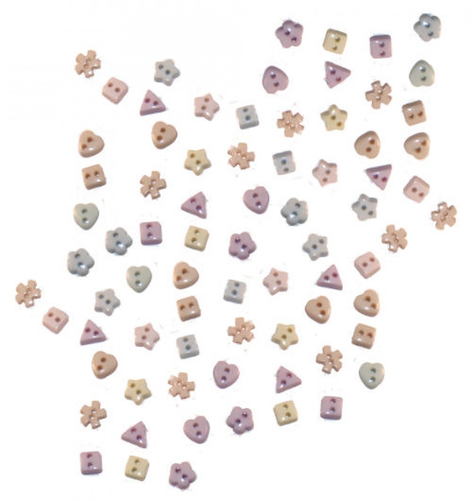 Dress It Up Soft Pastel Miniatures Buttons