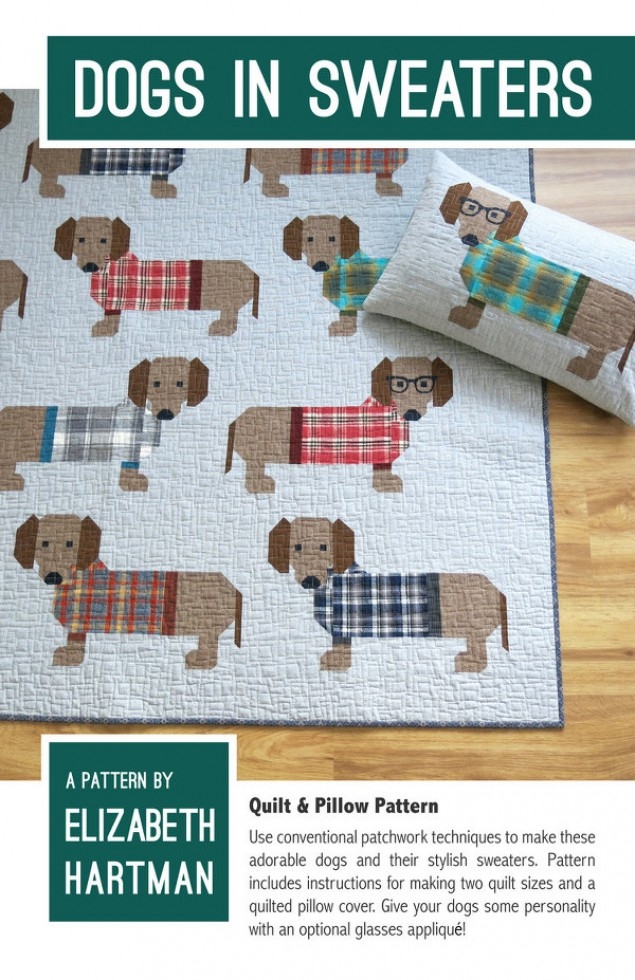 Elizabeth Hartman Quilting Pattern Dogs in Sweaters