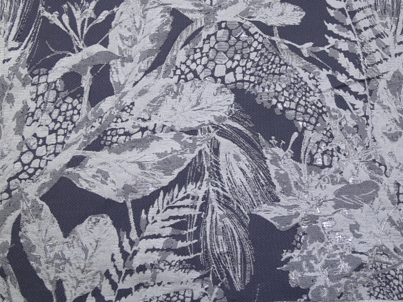 Metallic Woven Brocade Fabric Airforce
