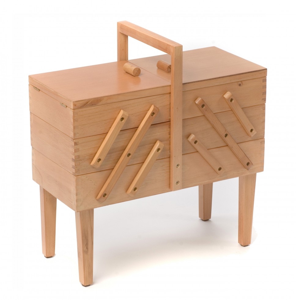 Hobby & Gift Wood Large Sewing Craft Box Light Wood