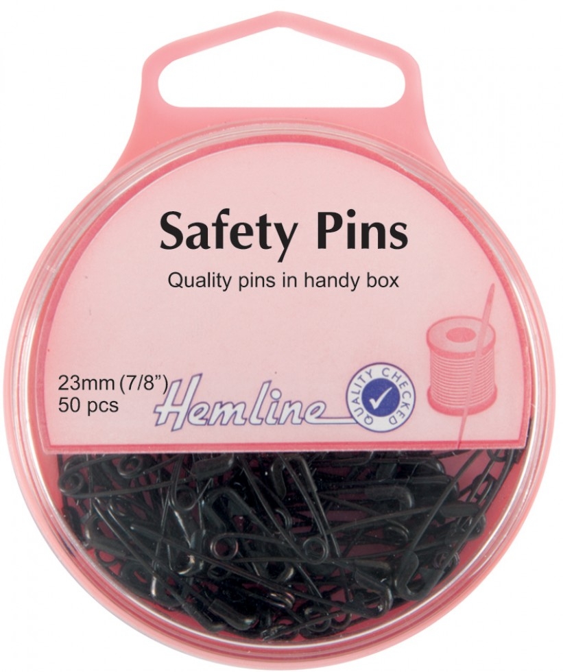 Hemline Safety Pins Black