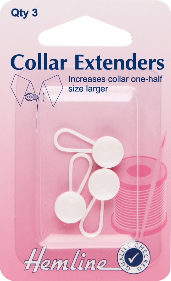 Hemline Collar Extender Buttons White