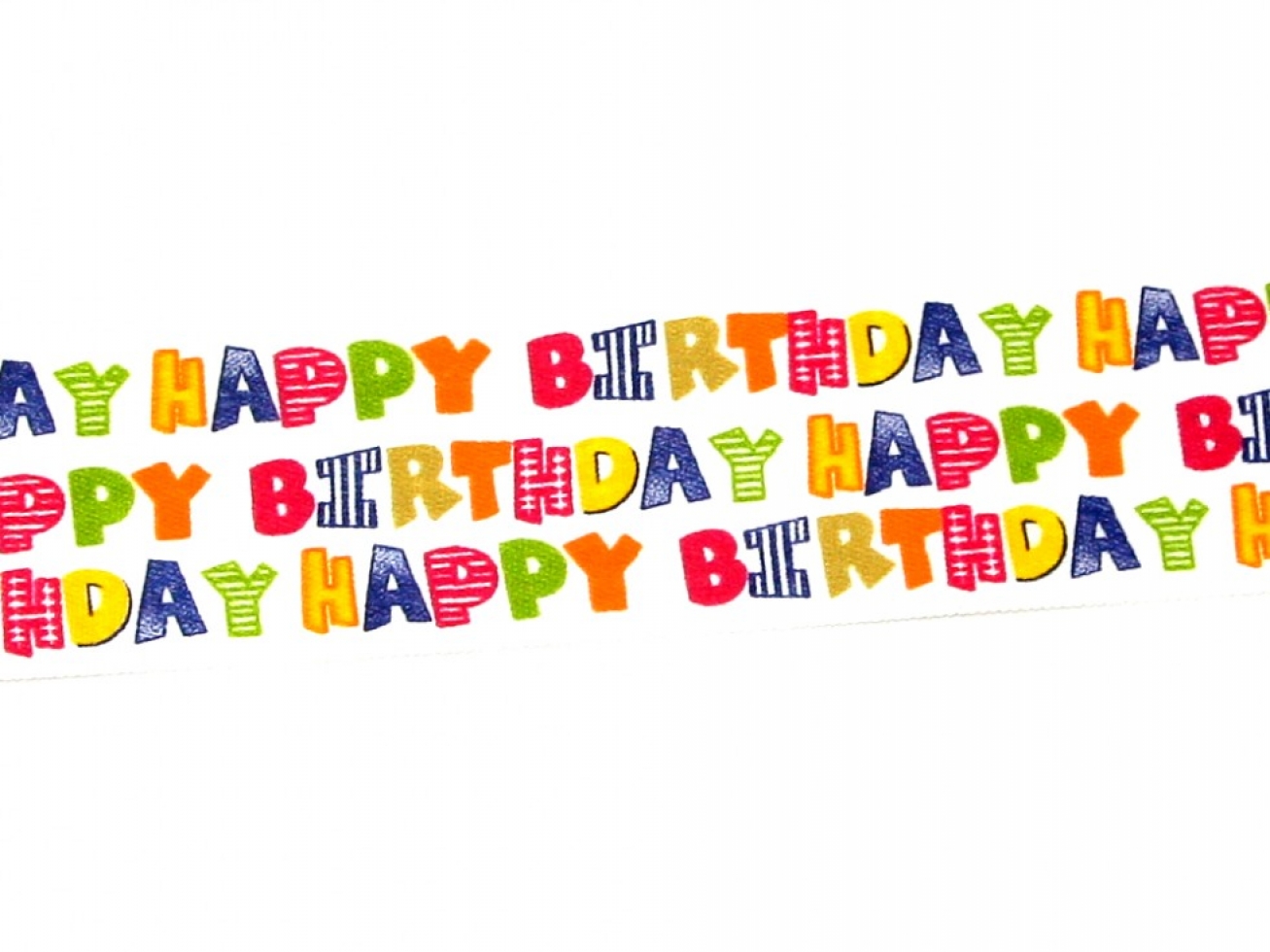 Happy Birthday Ribbon Multicoloured