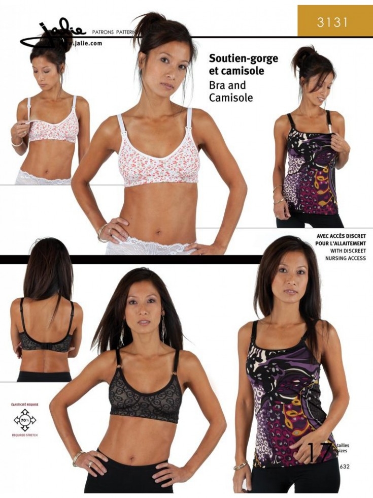 Jalie Paper Sewing Pattern 3131 Bra & Camisole