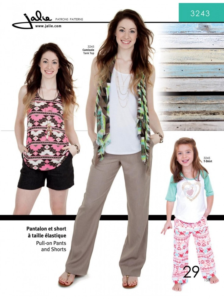 Jalie Paper Sewing Pattern 3243 Pull On Pants & Shorts
