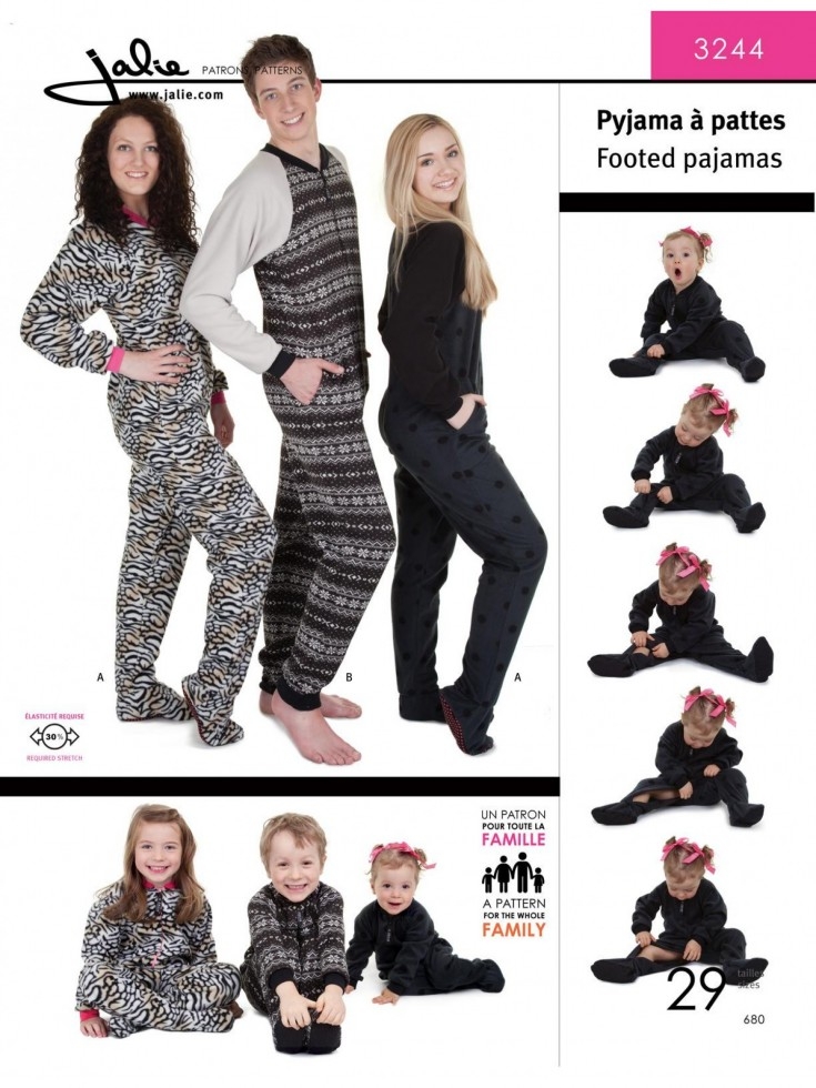 Jalie Paper Sewing Pattern 3244 Footed Pyjamas