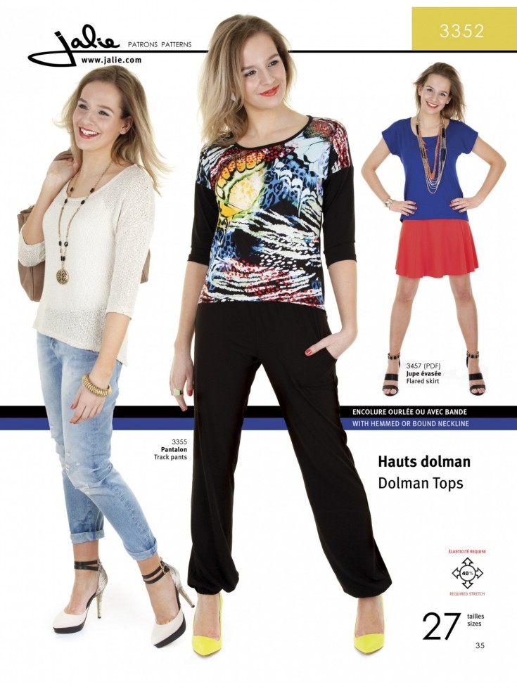 Jalie Paper Sewing Pattern 3352 Dolman Tops