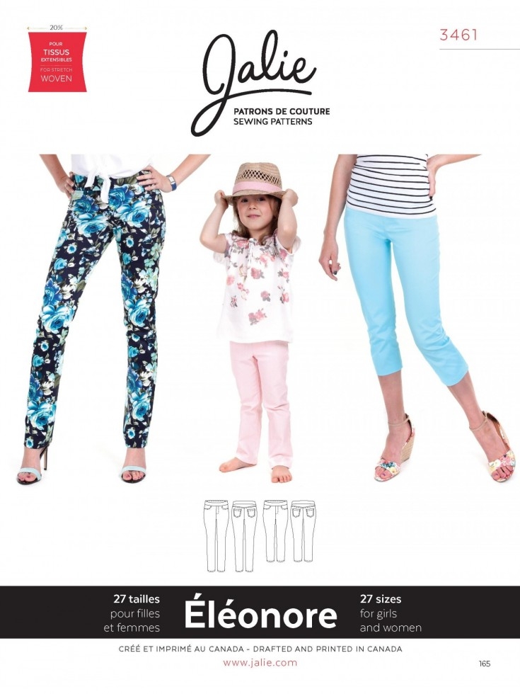 Jalie Paper Sewing Pattern 3461 Eleonore Pull On Jeans