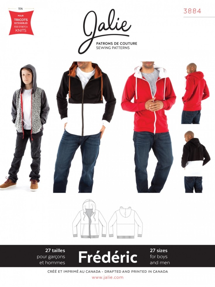 Jalie Paper Sewing Pattern 3884 Frederic Hoodie