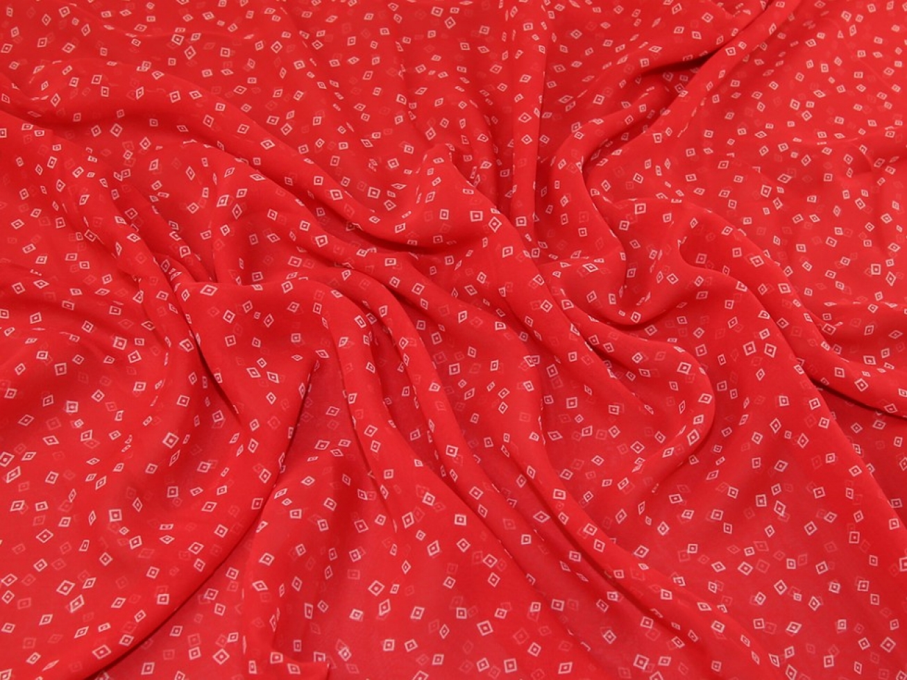 Lady McElroy Silk Sheer Chiffon Fabric Red