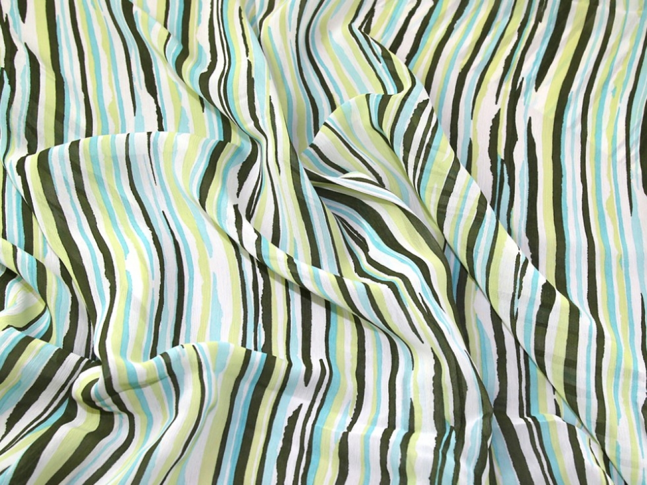 Lady McElroy Crinkle Crepe Fabric Green