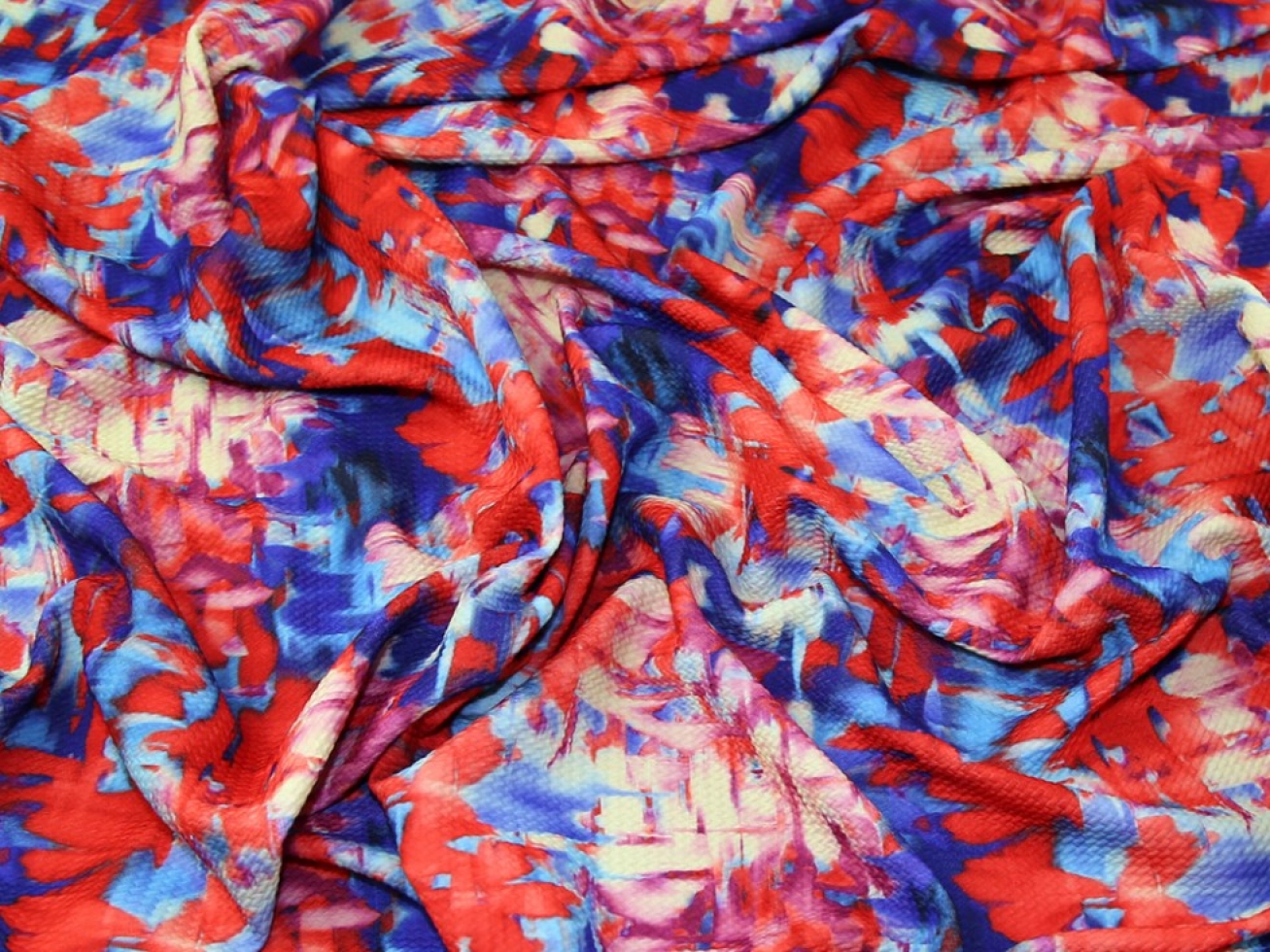 Lady McElroy Textured Stretch Knit Fabric Multicoloured