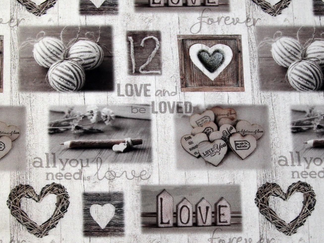 Stof France 100% Cotton Fabric Grey & Red