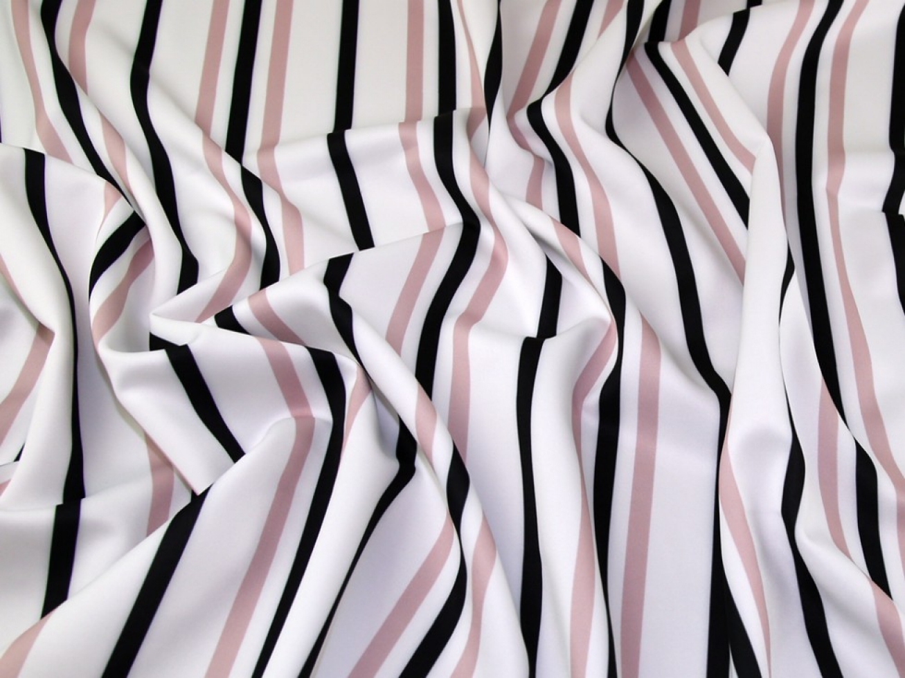 Scuba Stretch Knit Fabric Black Ivory Beige