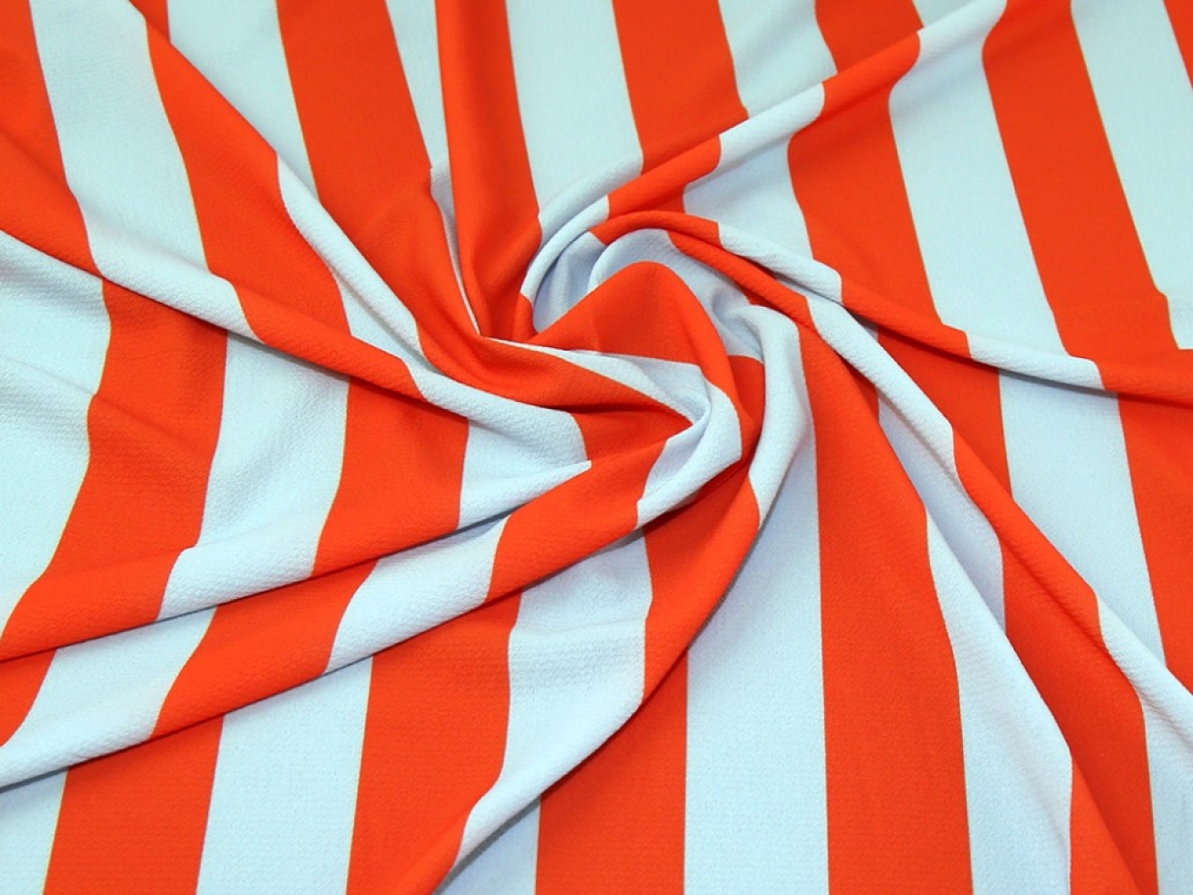 Stretch Woven Crepe Fabric Grey & Orange