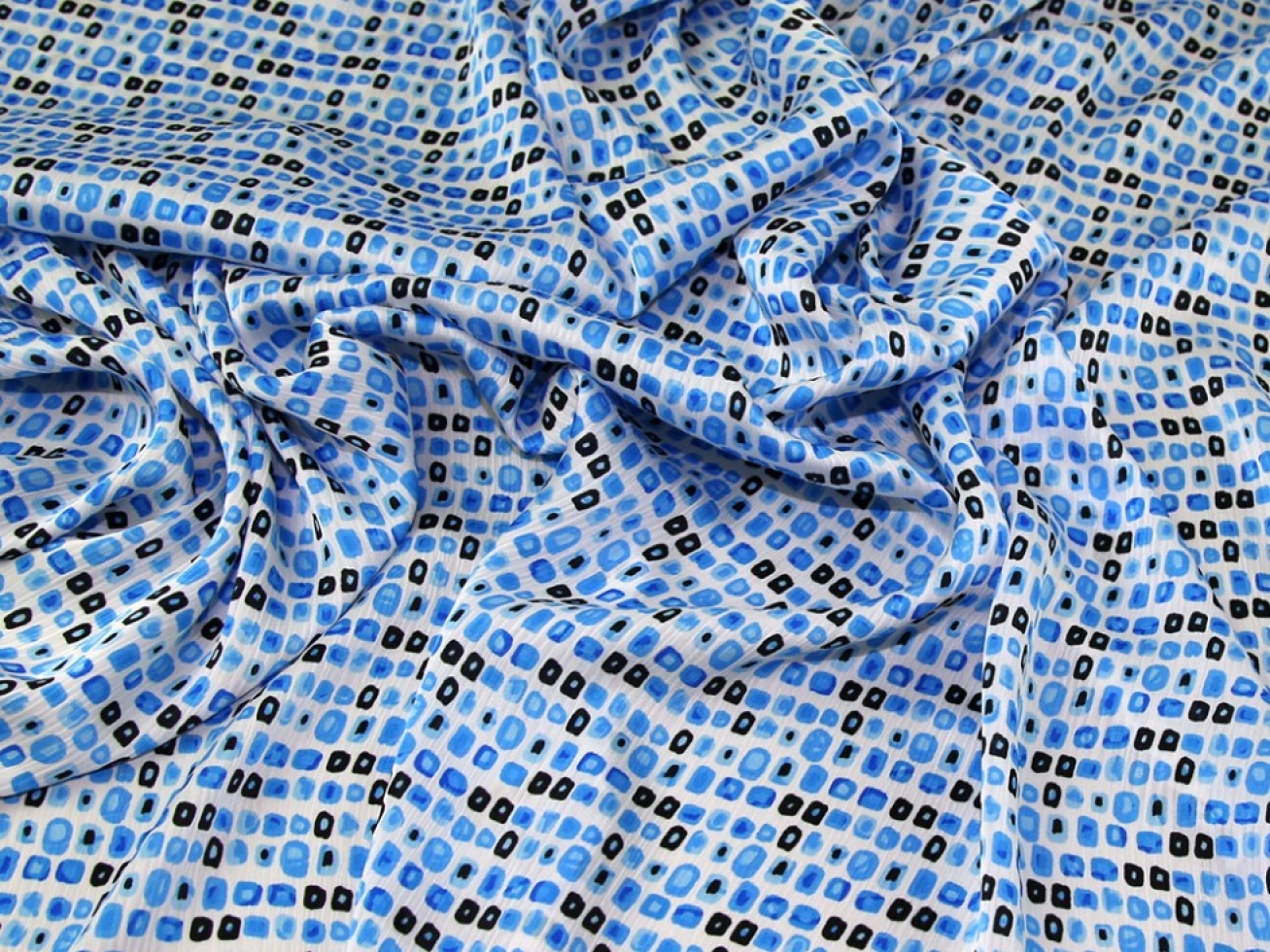 Crinkle Satin Fabric Turquoise