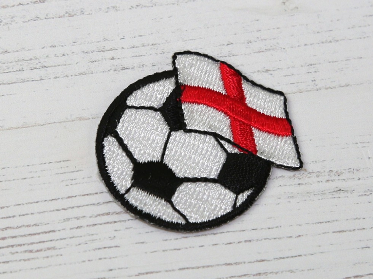 Patch Motif Football Flag Black & White