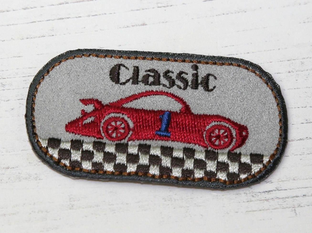 Patch Motif Car Beige