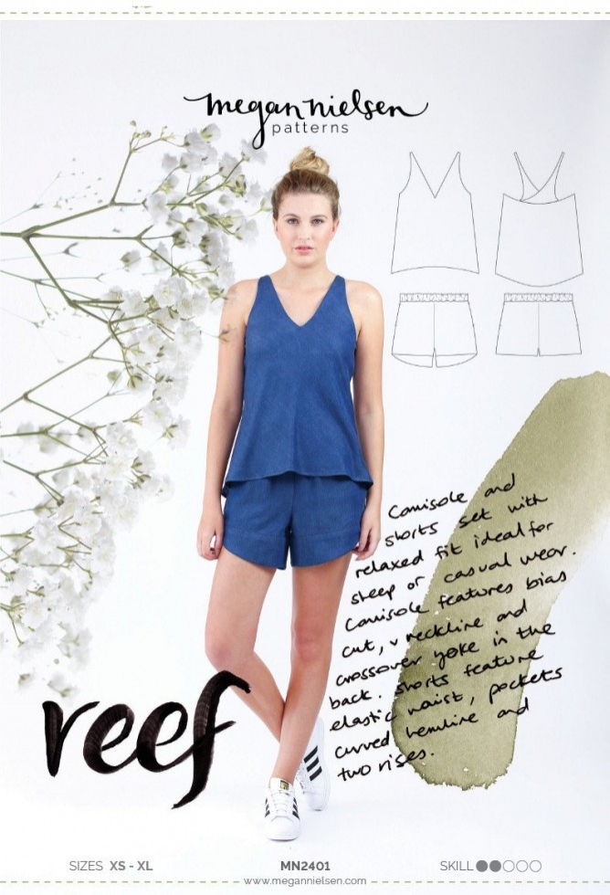 Megan Nielsen Paper Sewing Pattern Reef Camisole & Shorts