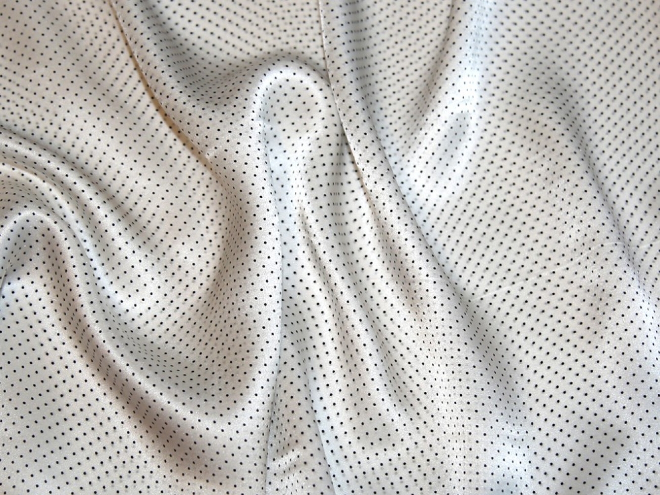 Silk Satin Fabric Black & White