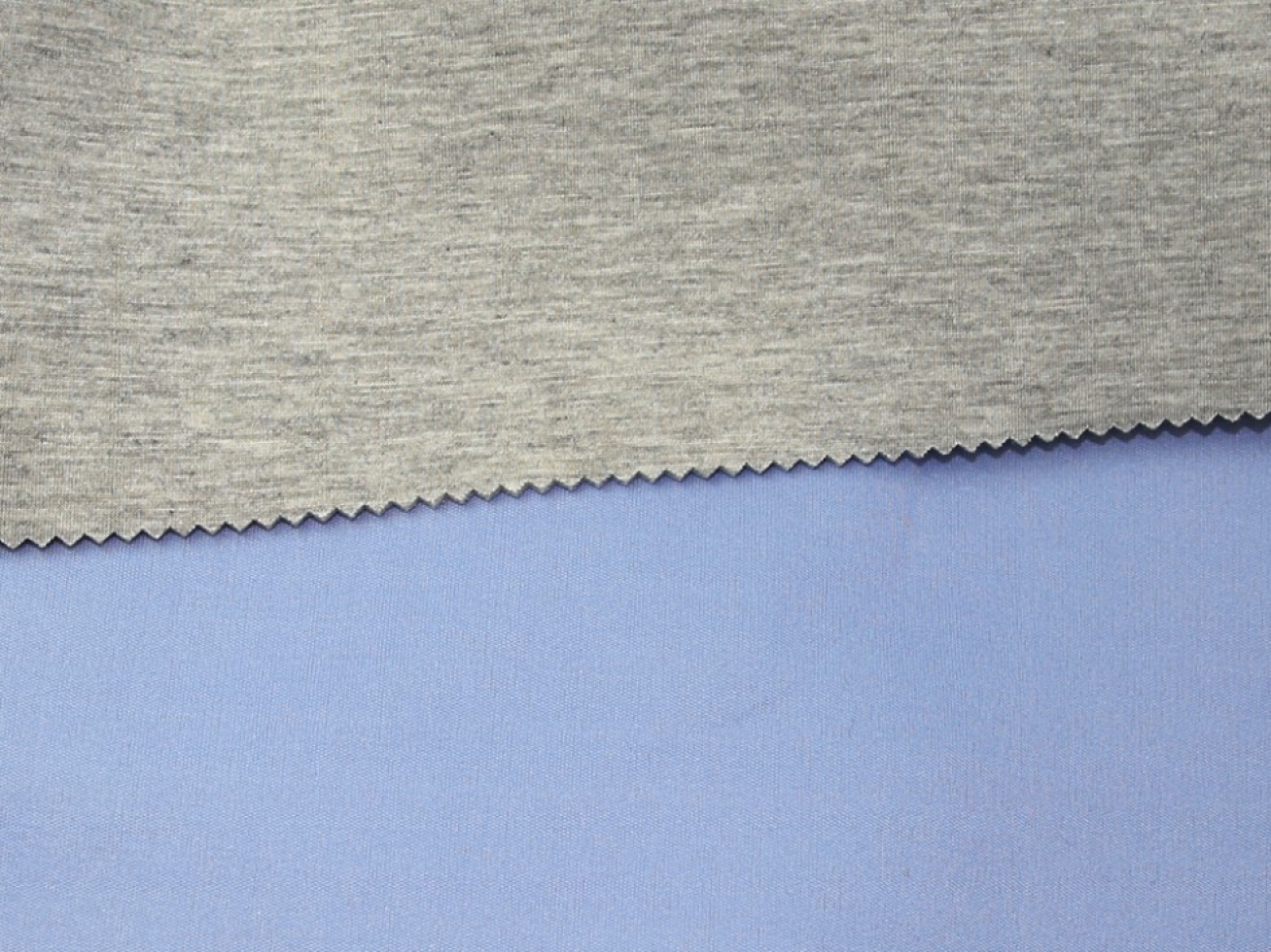 Neoprene Stretch Knit Fabric Grey & Sky Blue