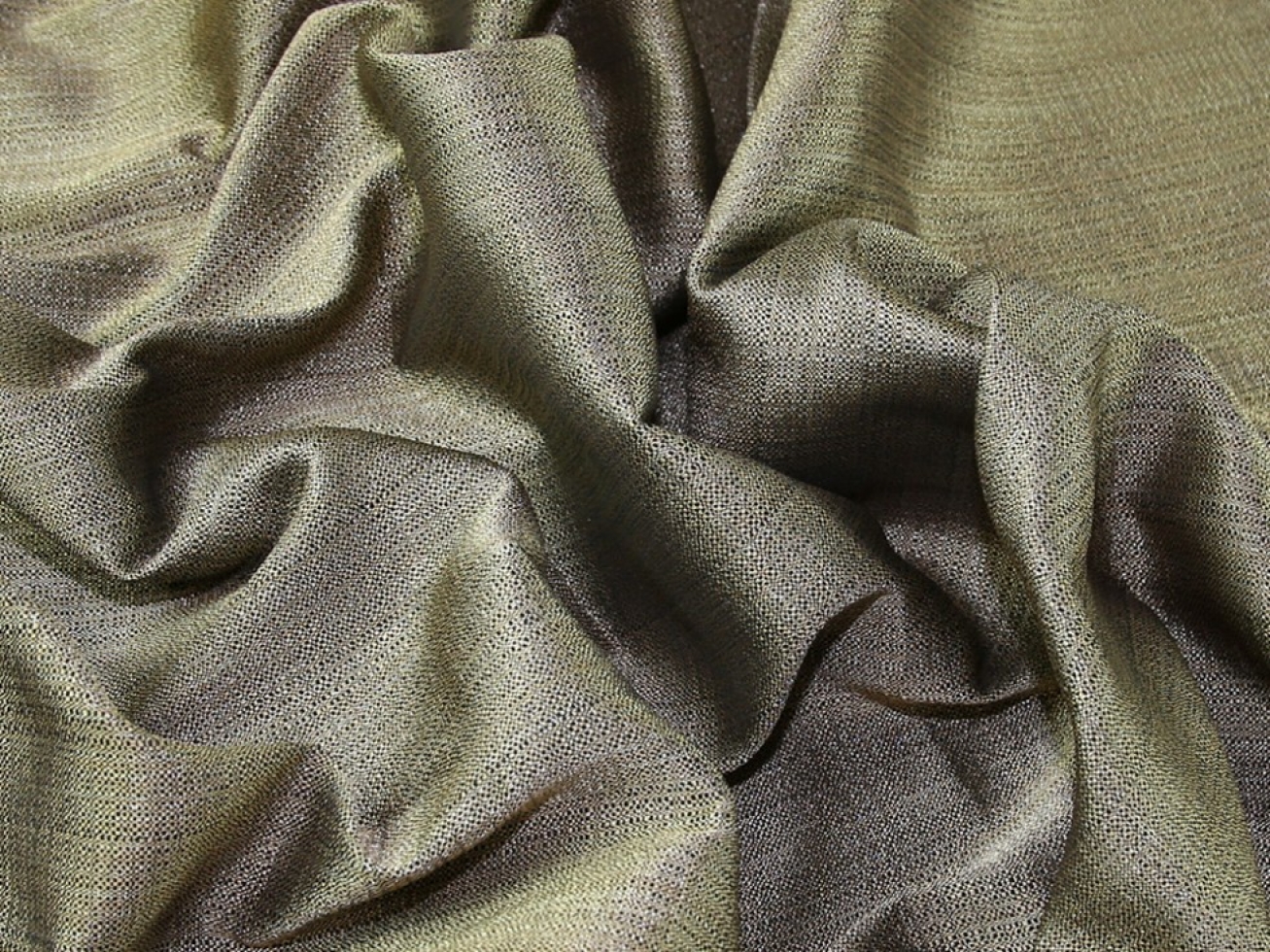 Textured Woven Brocade Fabric Black & Gold