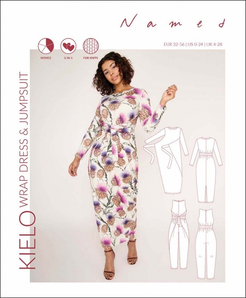 Named Clothing Paper Sewing Pattern Kielo Wrap Dress & Jumpsuit