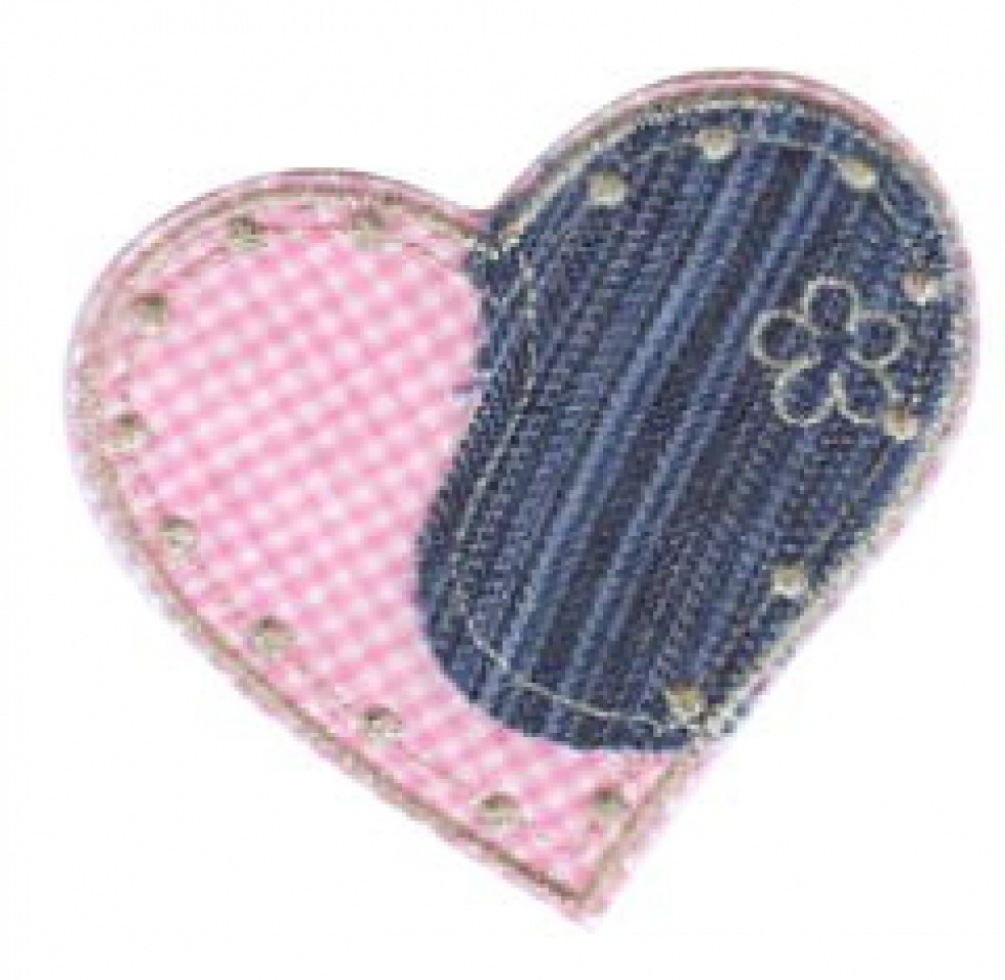 Craft Factory Patch Motif Checked Heart