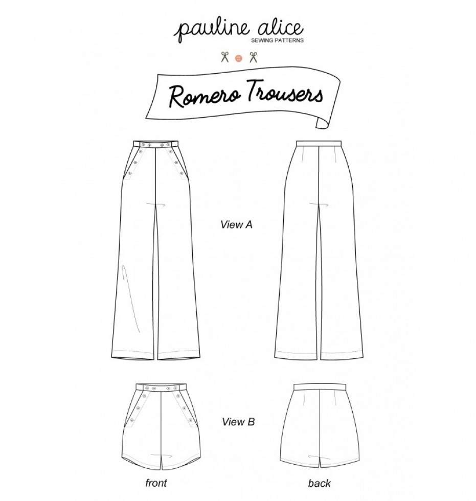 Pauline Alice Paper Sewing Pattern Romero Trousers