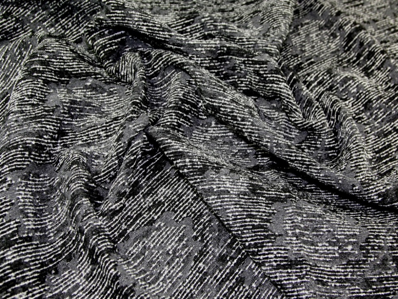 Wool Blend Coating Fabric Black & Grey