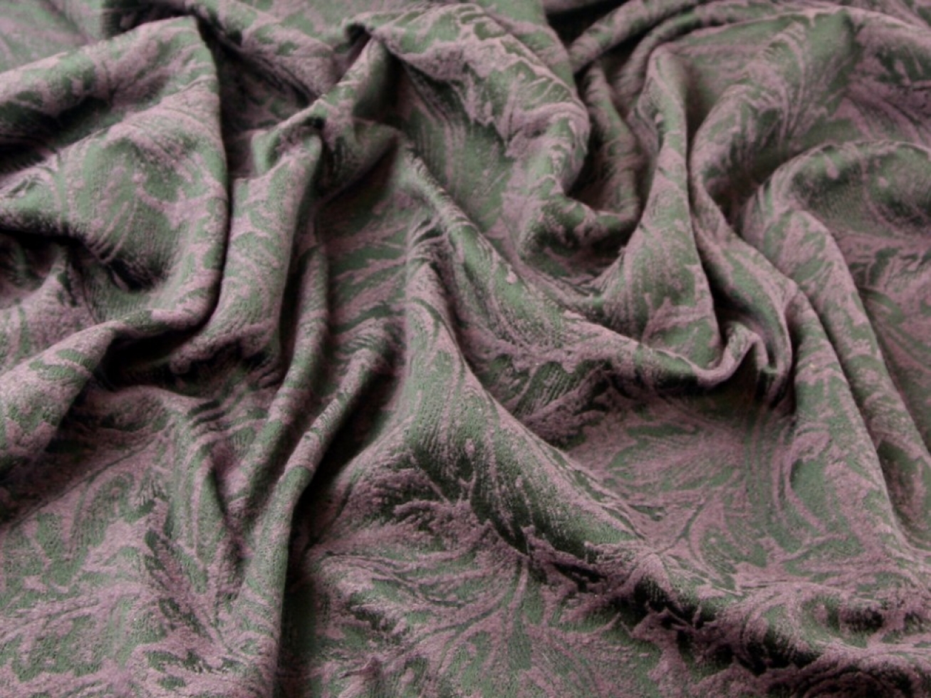 Wool Blend Coating Fabric Black & Purple