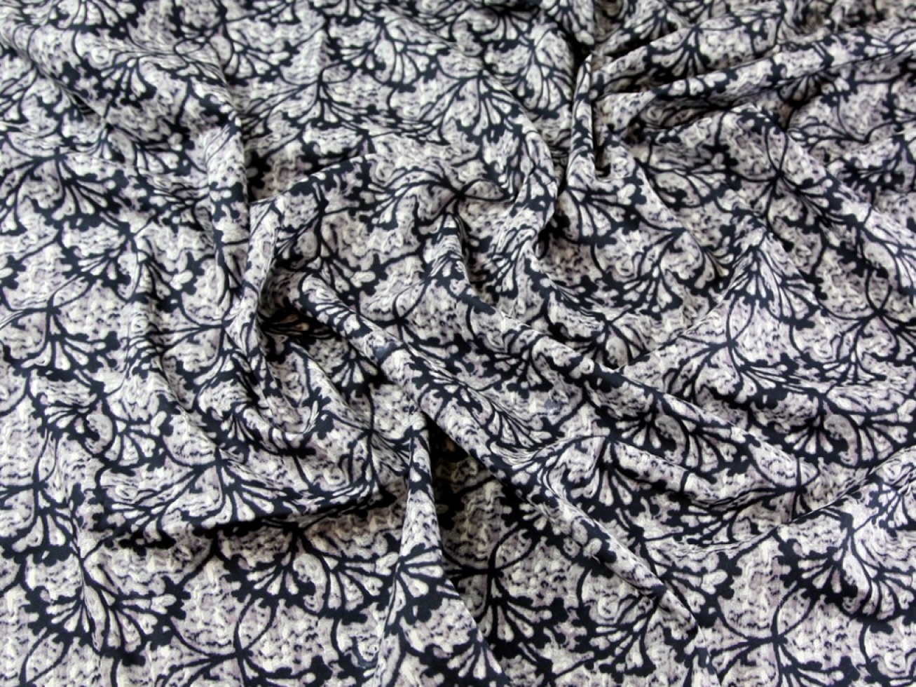 Cotton Lawn Fabric Blue & Grey