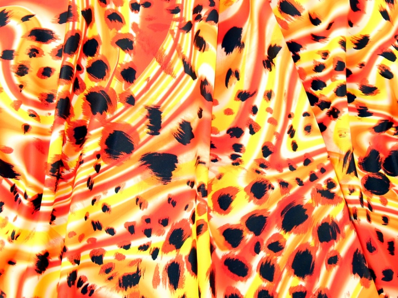 Activewear Lycra Four Way Stretch Knit Fabric Orange