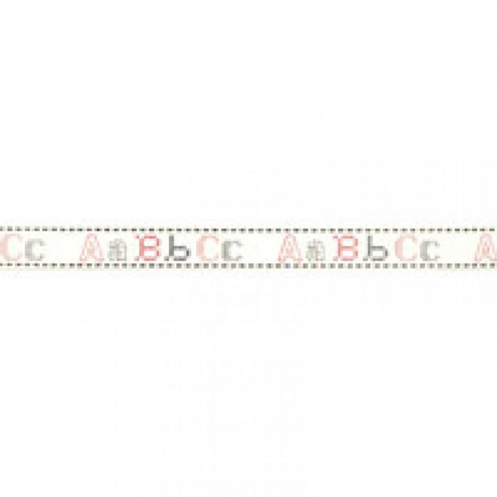 Berisfords ABC Baby Ribbon 1 Red/Natural