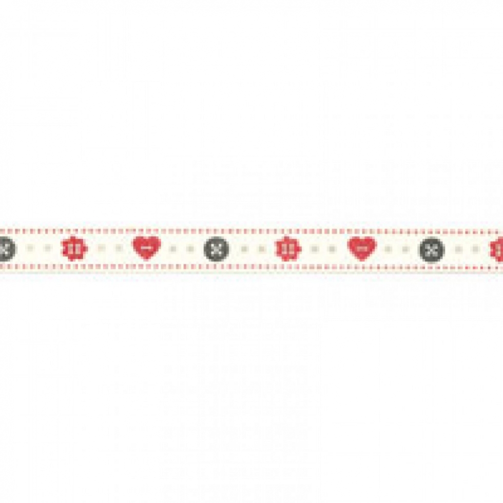 Berisfords Buttons Ribbon 1 Red/Natural