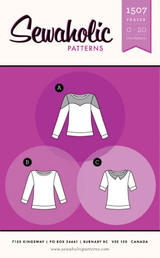 Sewaholic Paper Sewing Pattern Fraser Sweatshirt