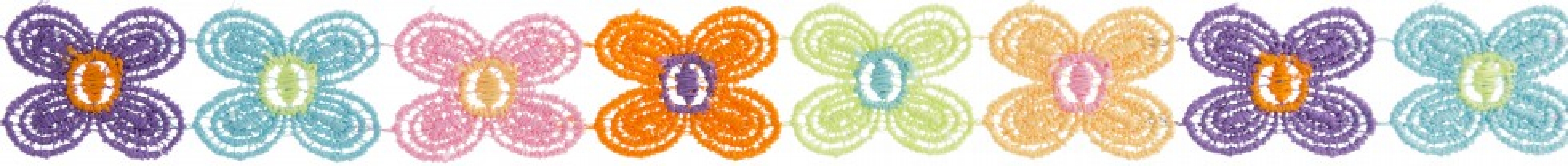 Simplicity Daisy Flower Lace Trim Multicoloured