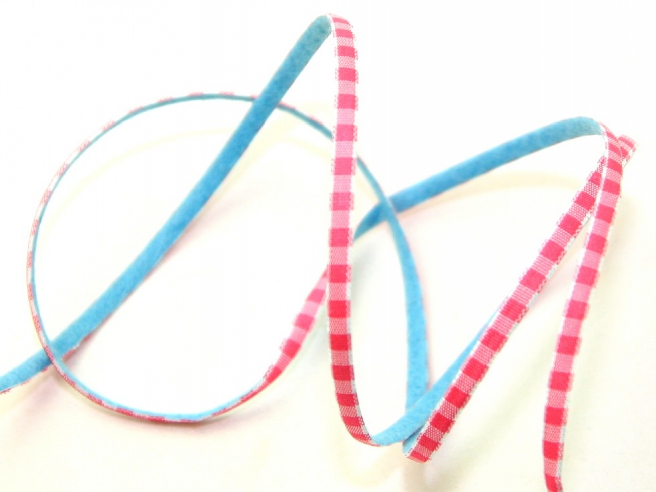 Felt Gingham Ribbon Pink & Blue