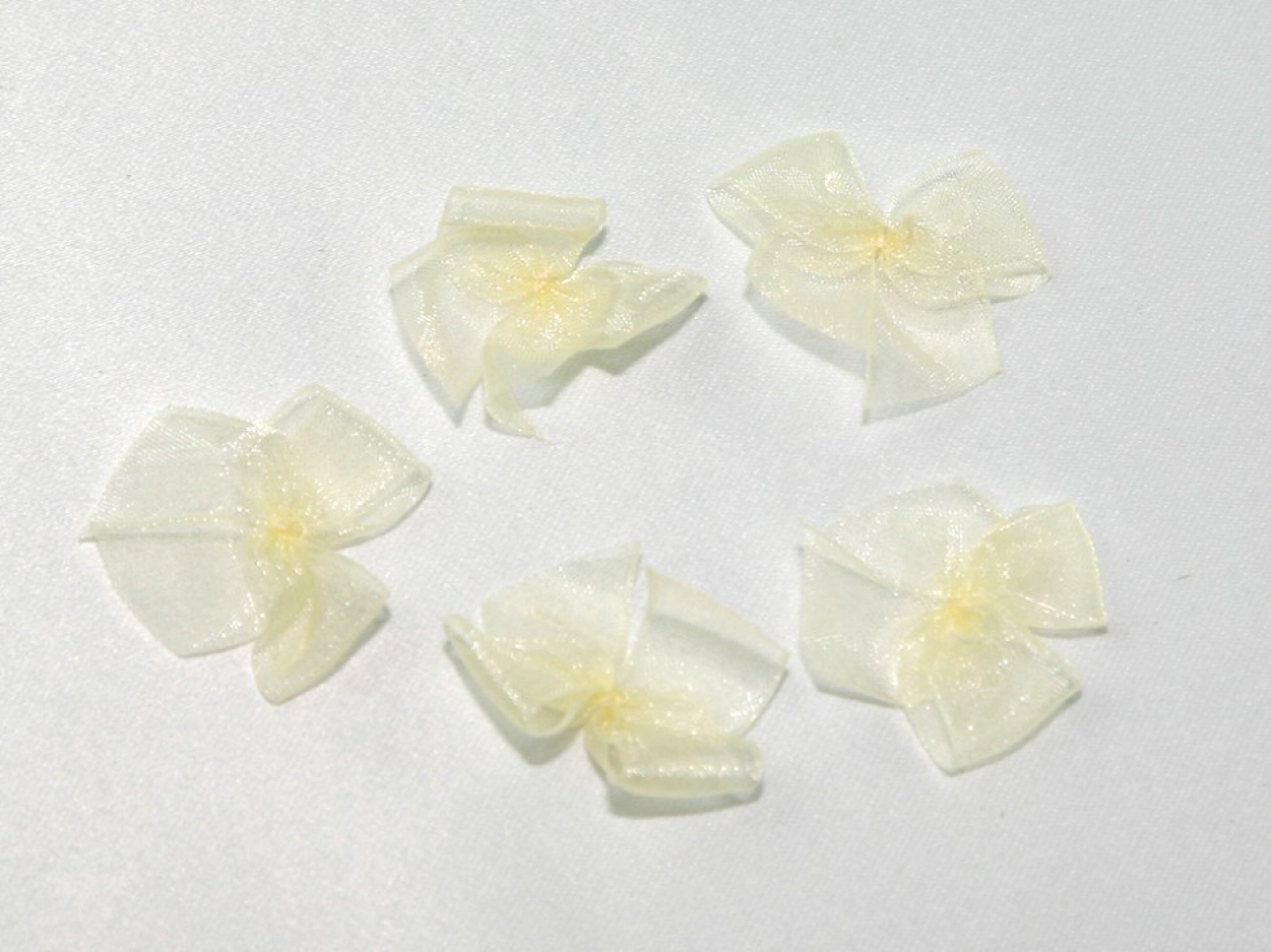 Organza Ribbon Bows Cream