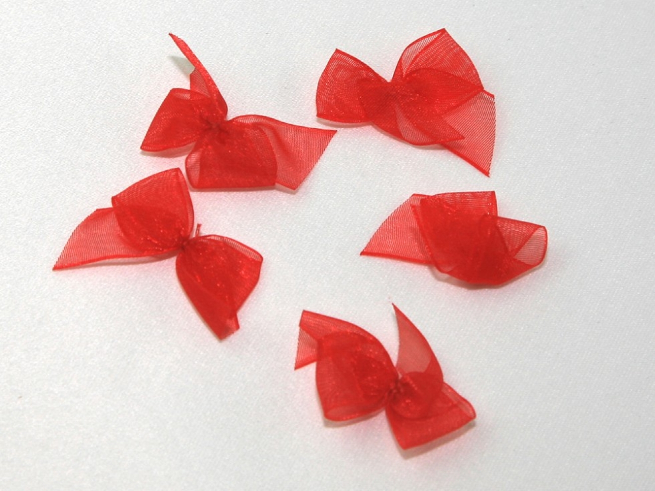 Organza Ribbon Bows Red