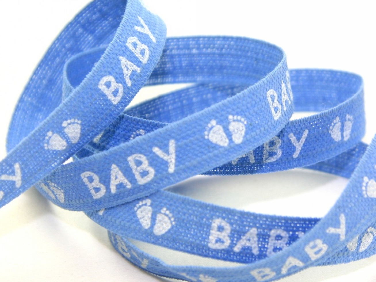 Baby Feet Ribbon Blue