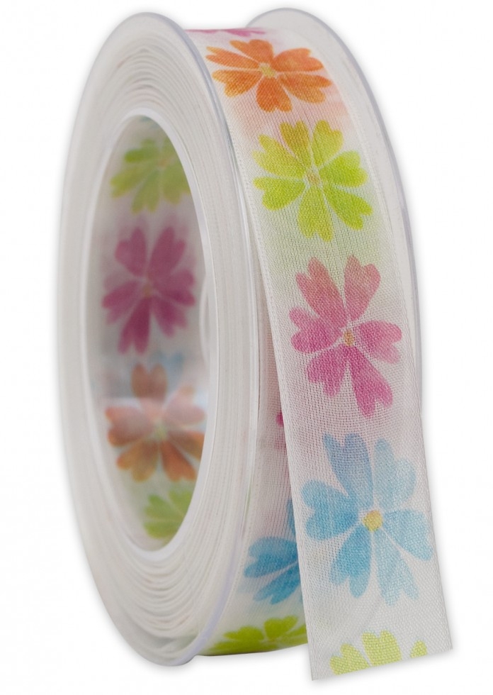 Flower Print Ribbon Rainbow