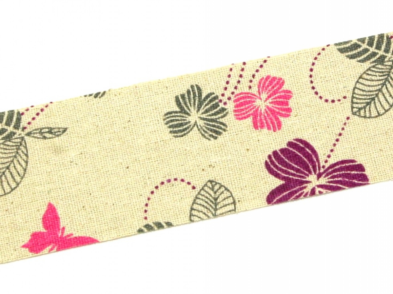 Butterfly Burlap Ribbon Beige Pink Purple